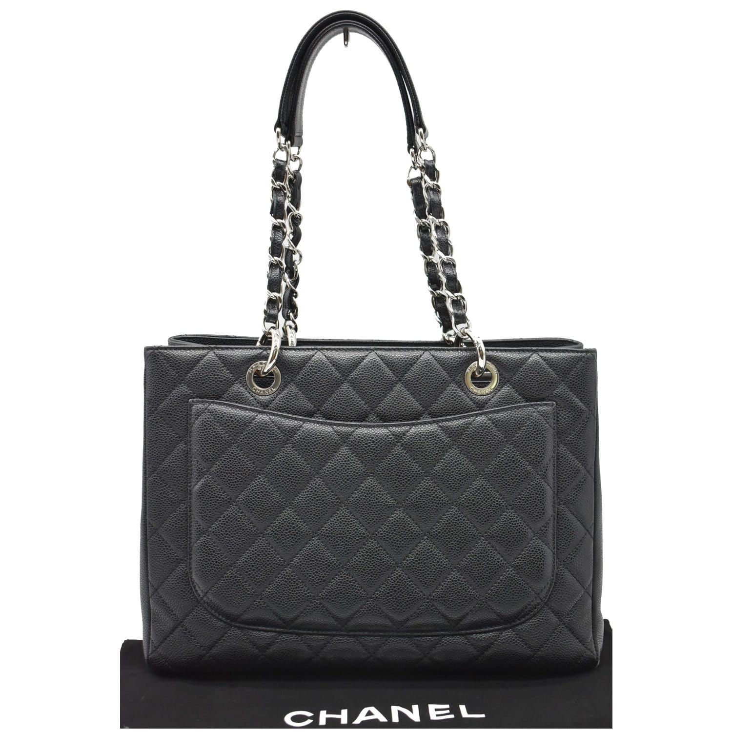 CHANEL Grand Shopping GST Caviar Leather Tote Bag Black