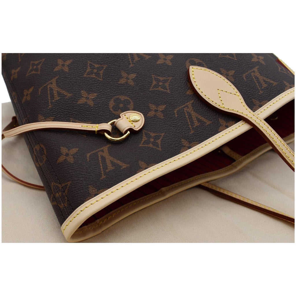 LOUIS VUITTON Neverfull MM Monogram Canvas Tote Bag Brown