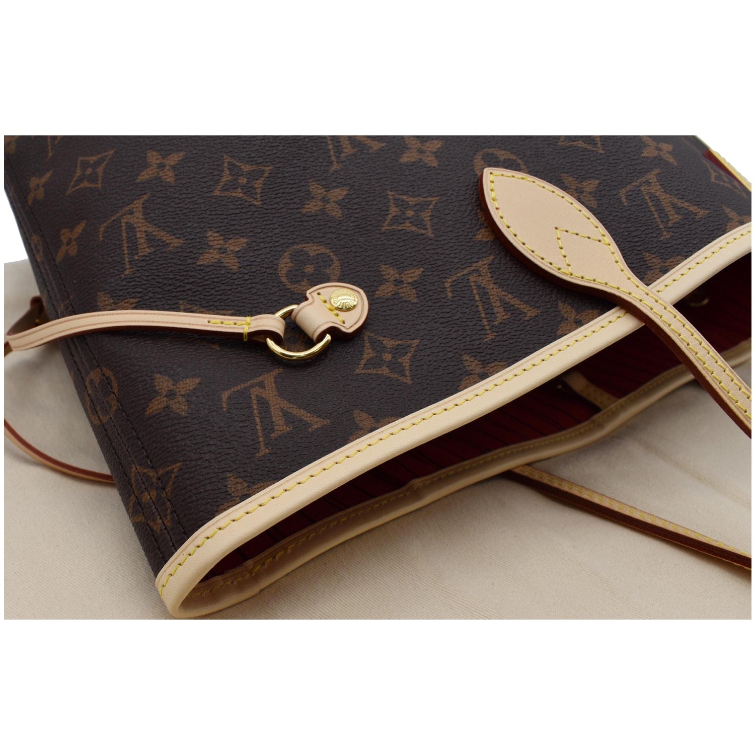 LOUIS VUITTON Neverfull MM Monogram Canvas Tote Bag Brown
