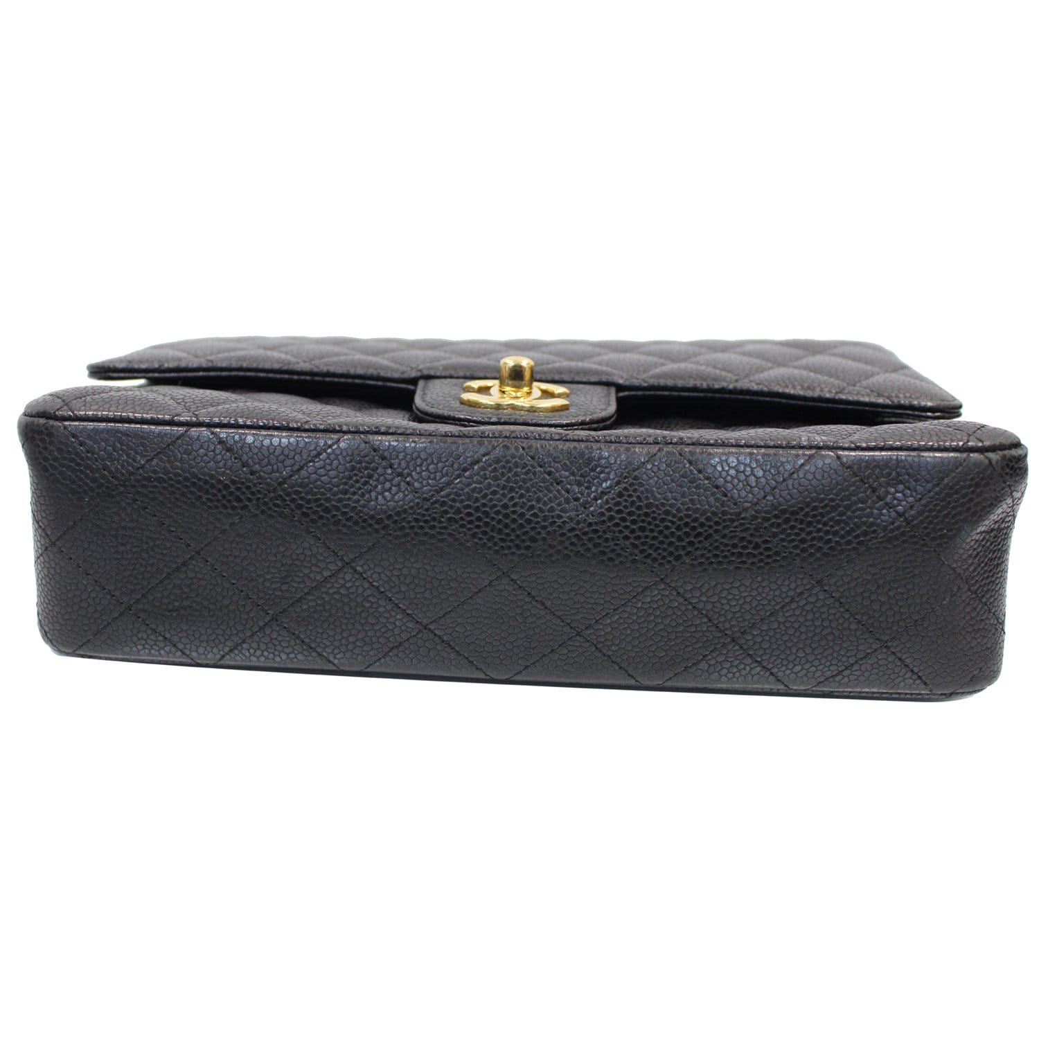 CHANEL Classic Medium Flap Caviar Leather Shoulder Bag Black