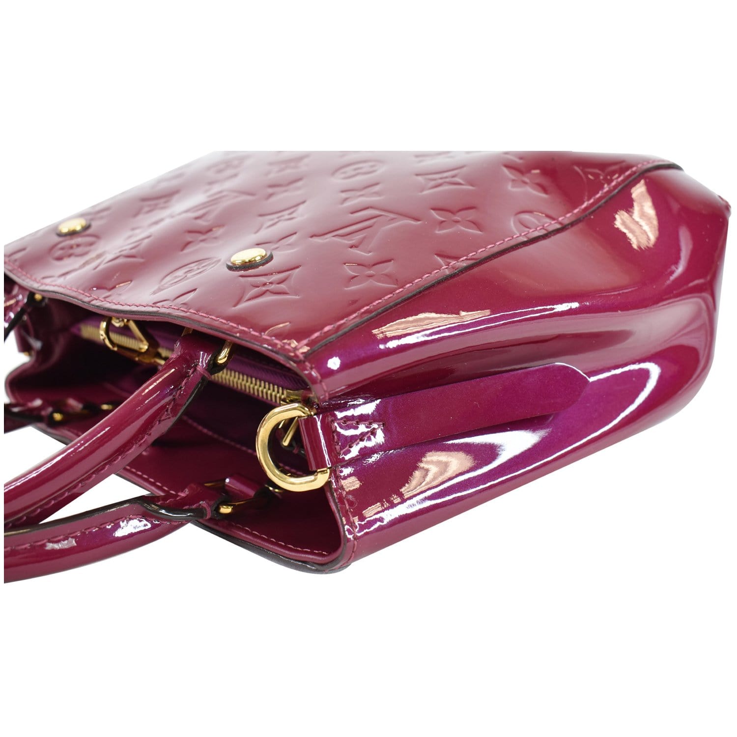 LOUIS VUITTON Montaigne BB Vernis Leather Tote Shoulder Bag Magenta