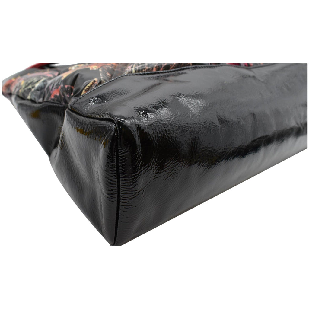 CHANEL 31 Large Leaves Printed Leather Shopping Shoulder Bag Black