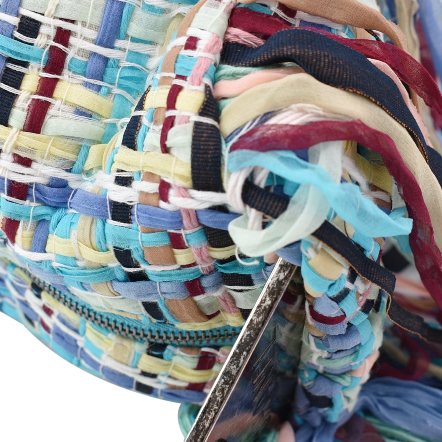 CHANEL Coco Cuba Hammock Tweed Woven Hobo Bag Turquoise