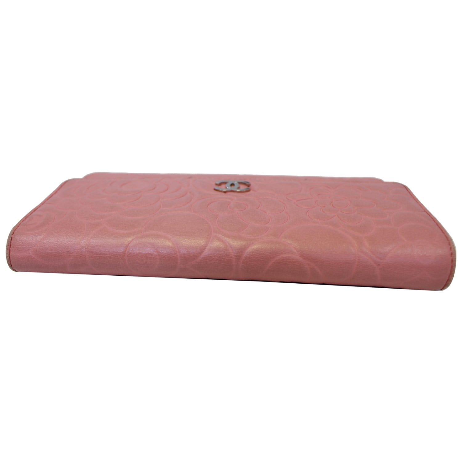 CHANEL Camellia Leather Trifold Wallet Pink - 25% OFF