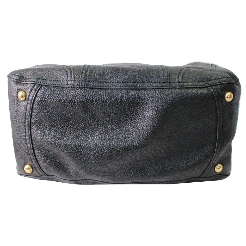 PRADA Cervo Antik Deerskin Leather Shoulder Bag Black BR3787
