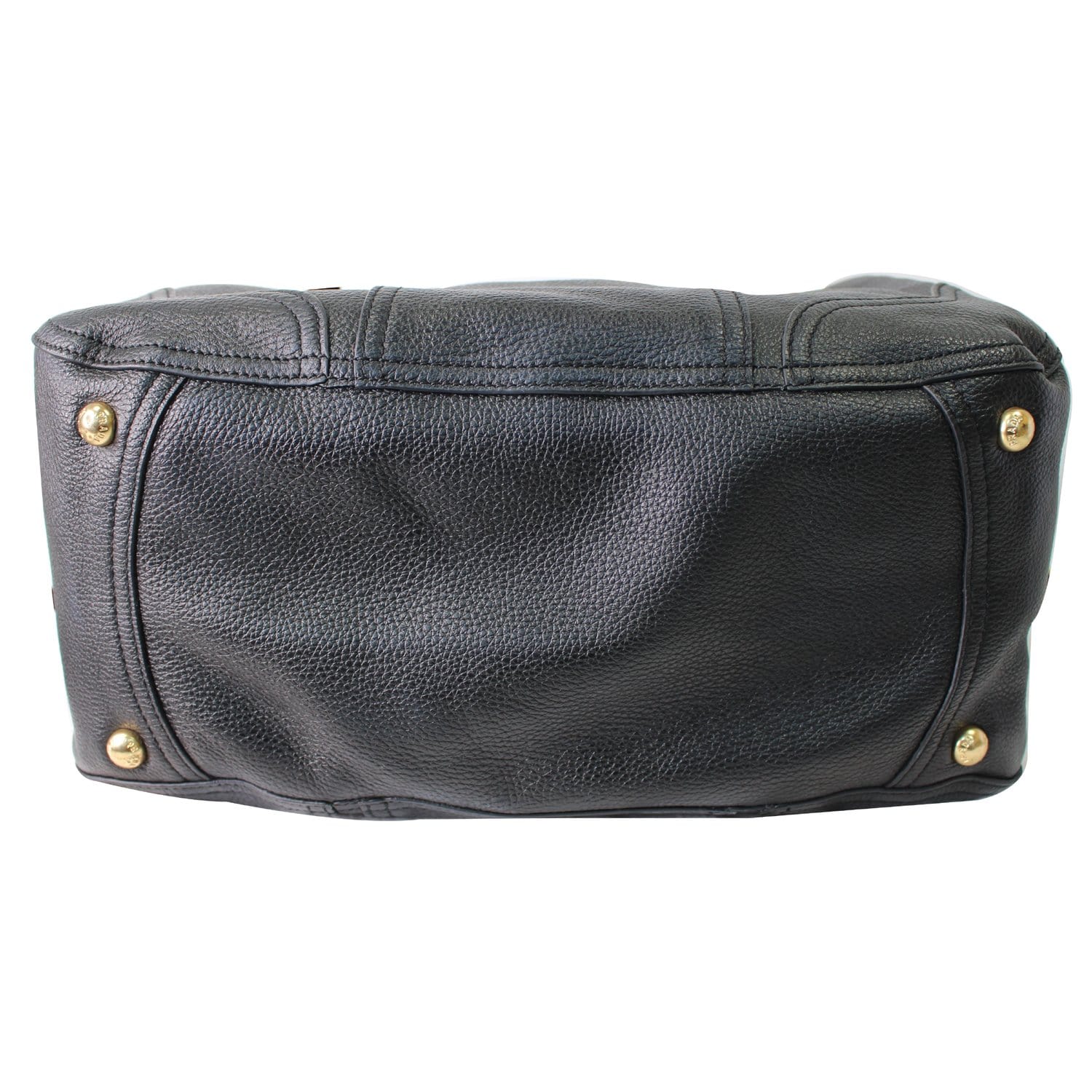PRADA Cervo Antik Deerskin Leather Shoulder Bag Black BR3787