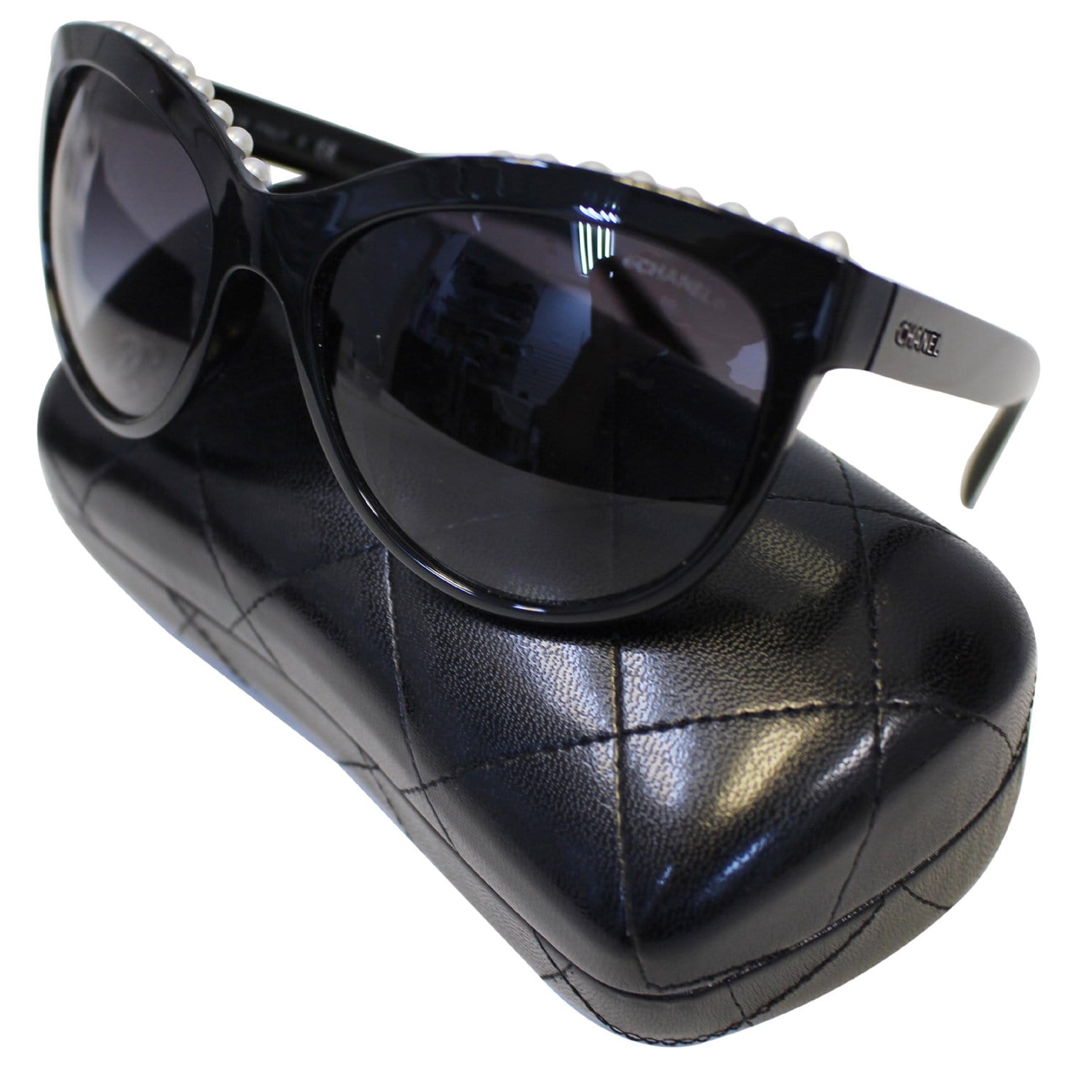 CHANEL Pearl Butterfly Sunglasses Black 6040-H