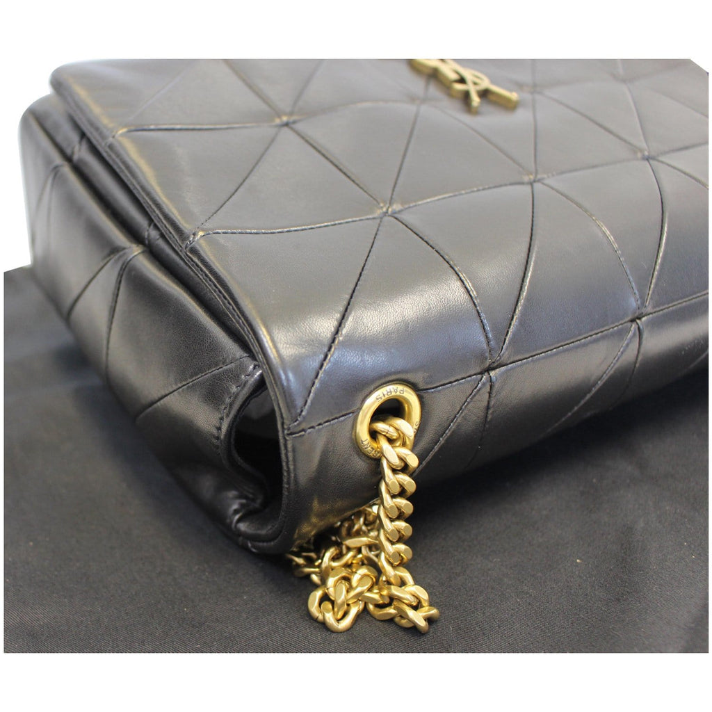YVES SAINT LAURENT Jamie Giant Lambskin Leather Shoulder Bag Black