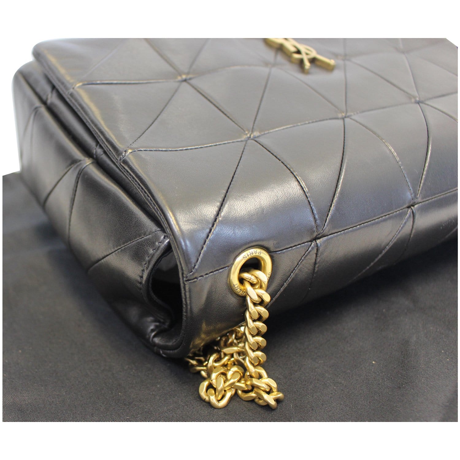 YVES SAINT LAURENT Jamie Giant Lambskin Leather Shoulder Bag Black