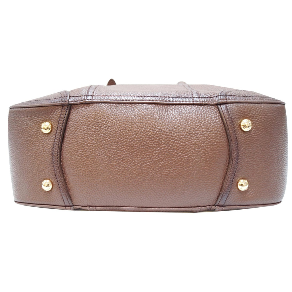 PRADA Cervo Antik Leather Tote Bag Brown