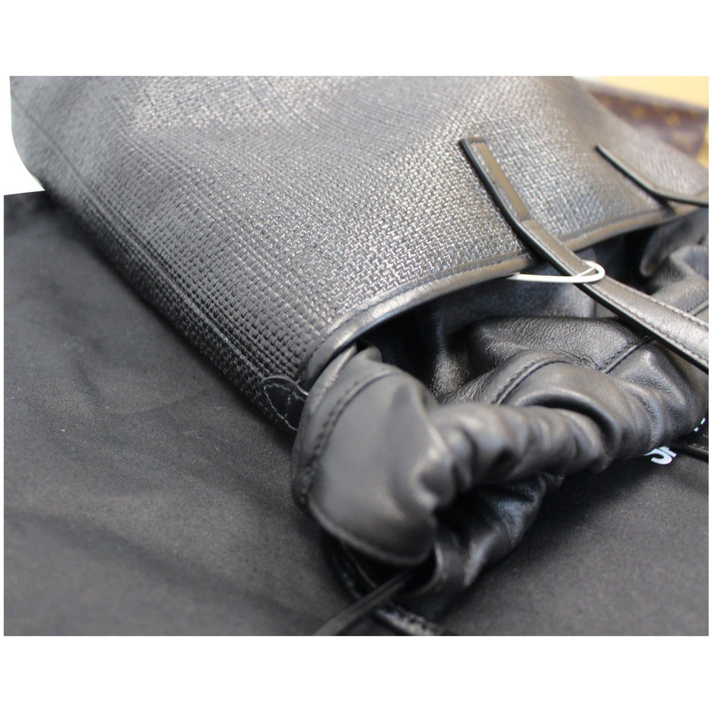 YVES SAINT LAURENT Teddy Canvas/Leather Drawstring Shopping Tote Black - Last Call