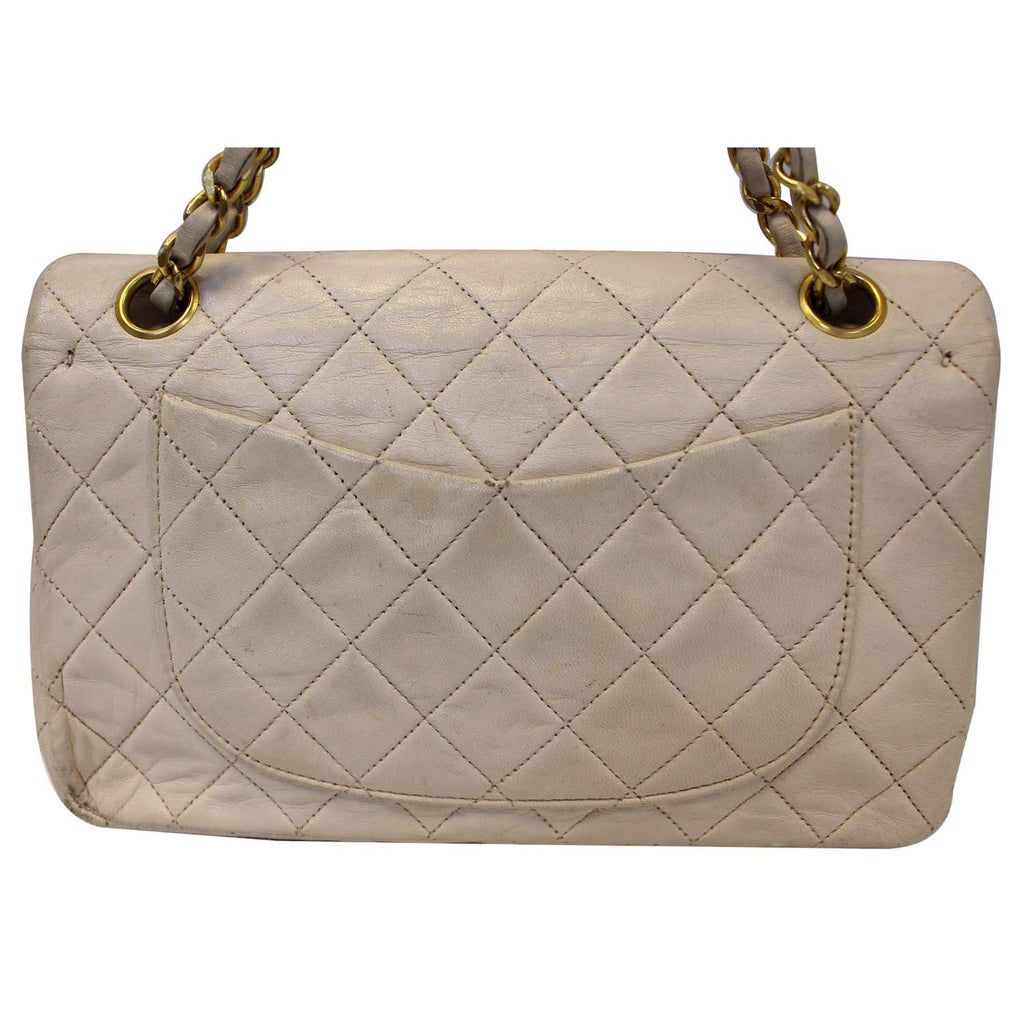 Chanel Classic Medium Double Flap Shoulder Bag Ivory