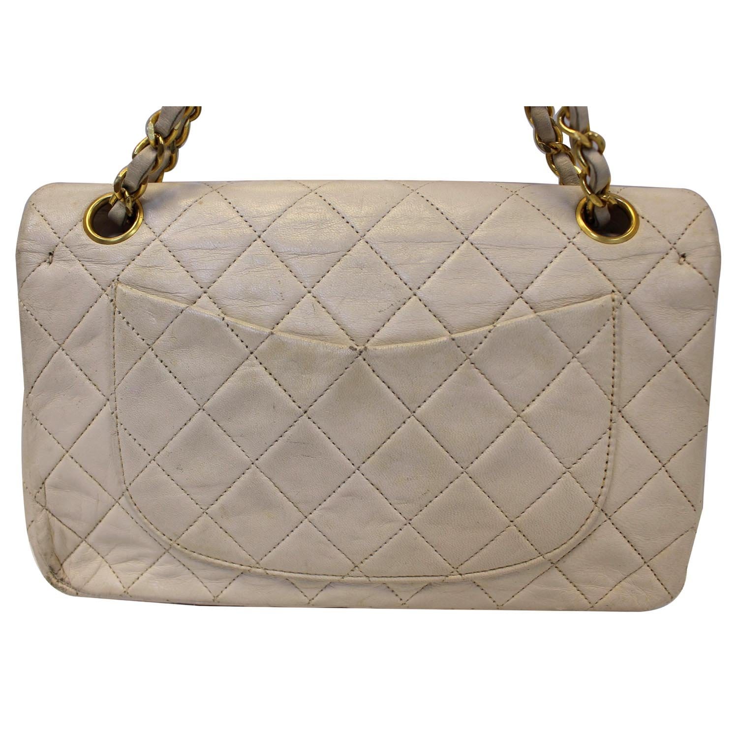 Chanel Classic Medium Double Flap Shoulder Bag Ivory