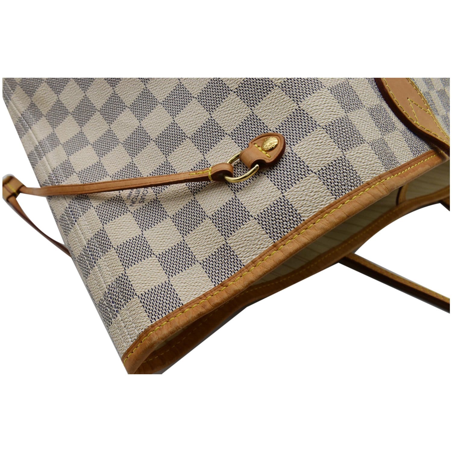 LOUIS VUITTON Neverfull GM Damier Azur Tote Shoulder Bag White
