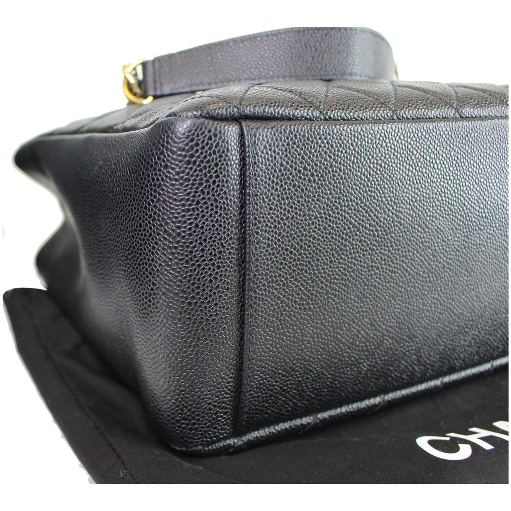 CHANEL Grand Shopping Caviar Leather GST Tote Bag Black