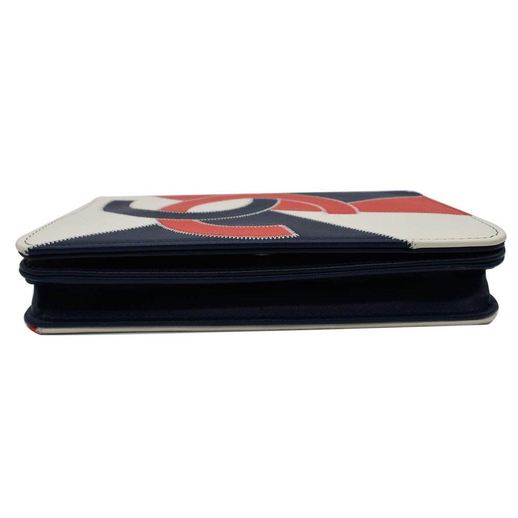 CHANEL Tassel Patchwork Leather Wallet On Chain Multicolor