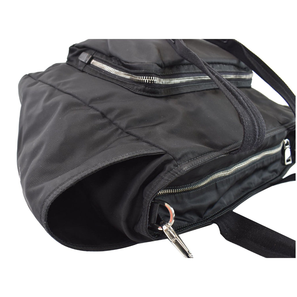 PRADA Vela Nylon Baby Shoulder Bag Black