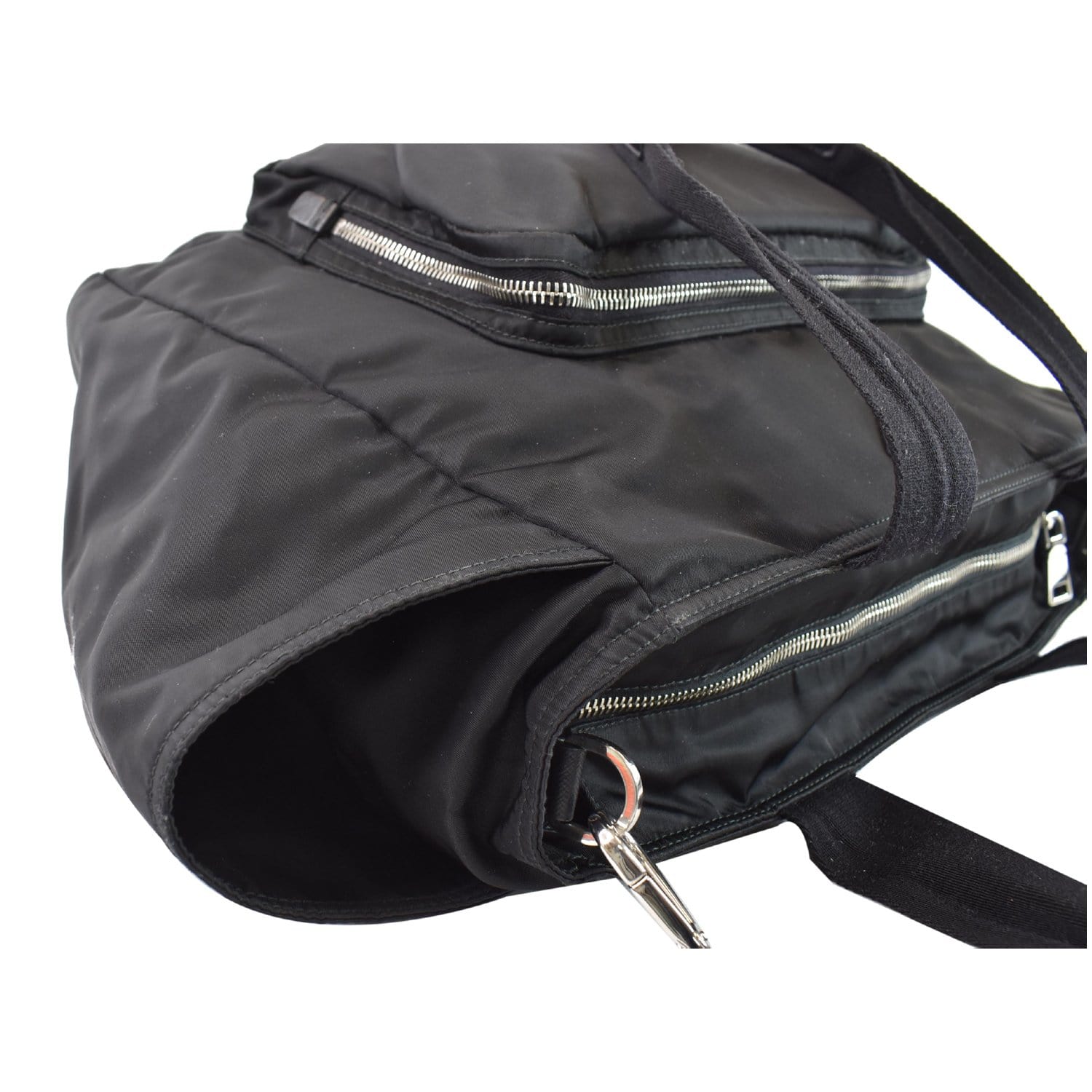 PRADA Vela Nylon Baby Shoulder Bag Black