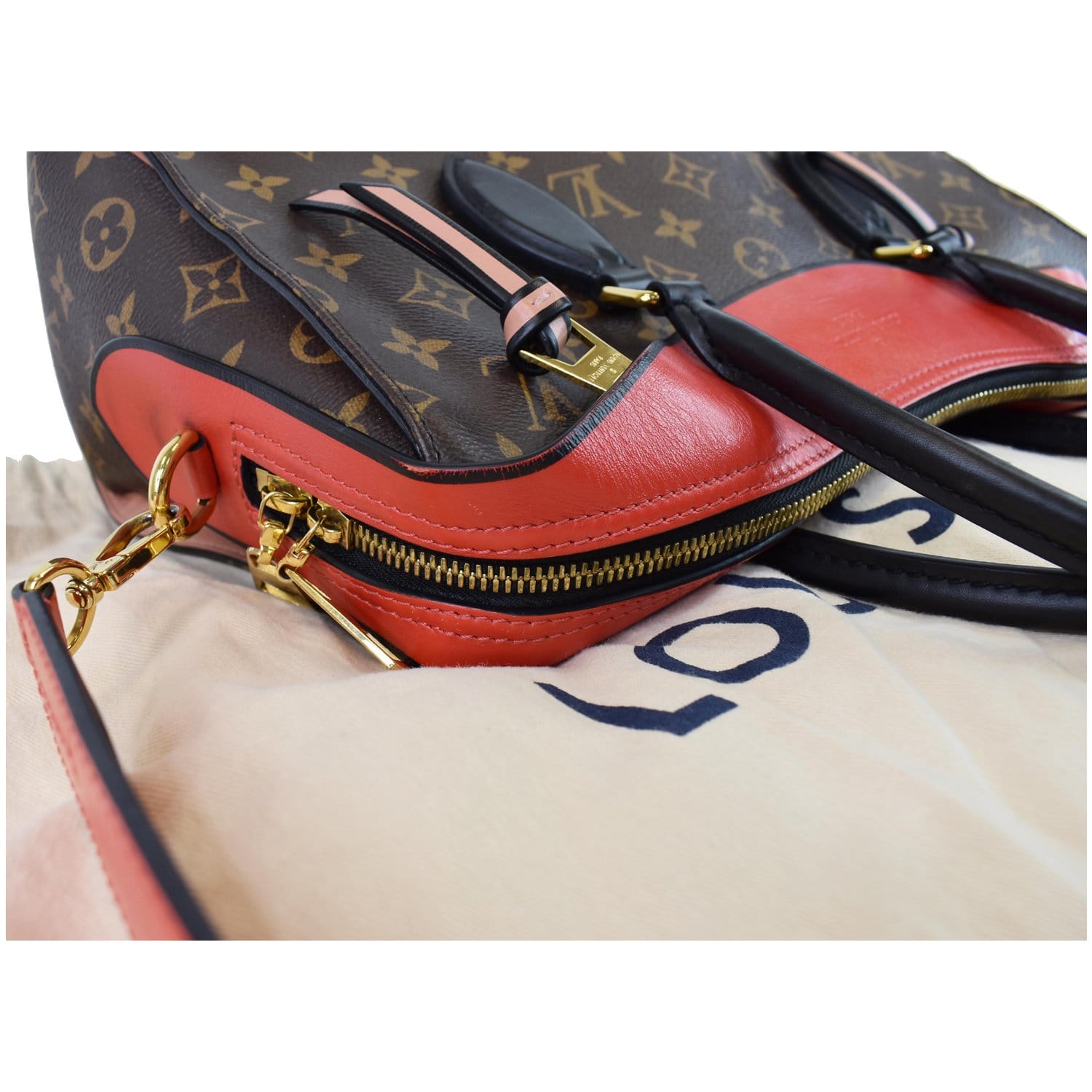 LOUIS VUITTON Tuileries Monogram Canvas Tote Shoulder Bag Brown