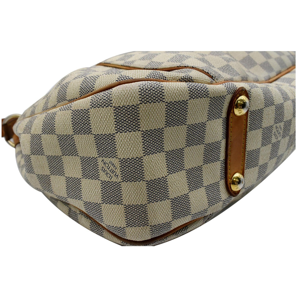 LOUIS VUITTON  Galliera PM Damier Azur Shoulder Tote Bag White