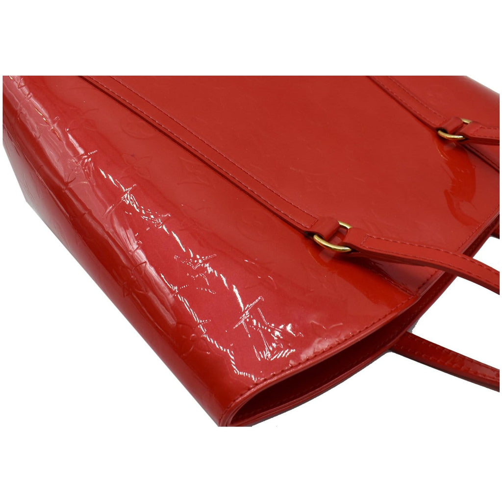 LOUIS VUITTON Avalon MM Monogram Vernis Shoulder Tote Bag Rouge Grenadine