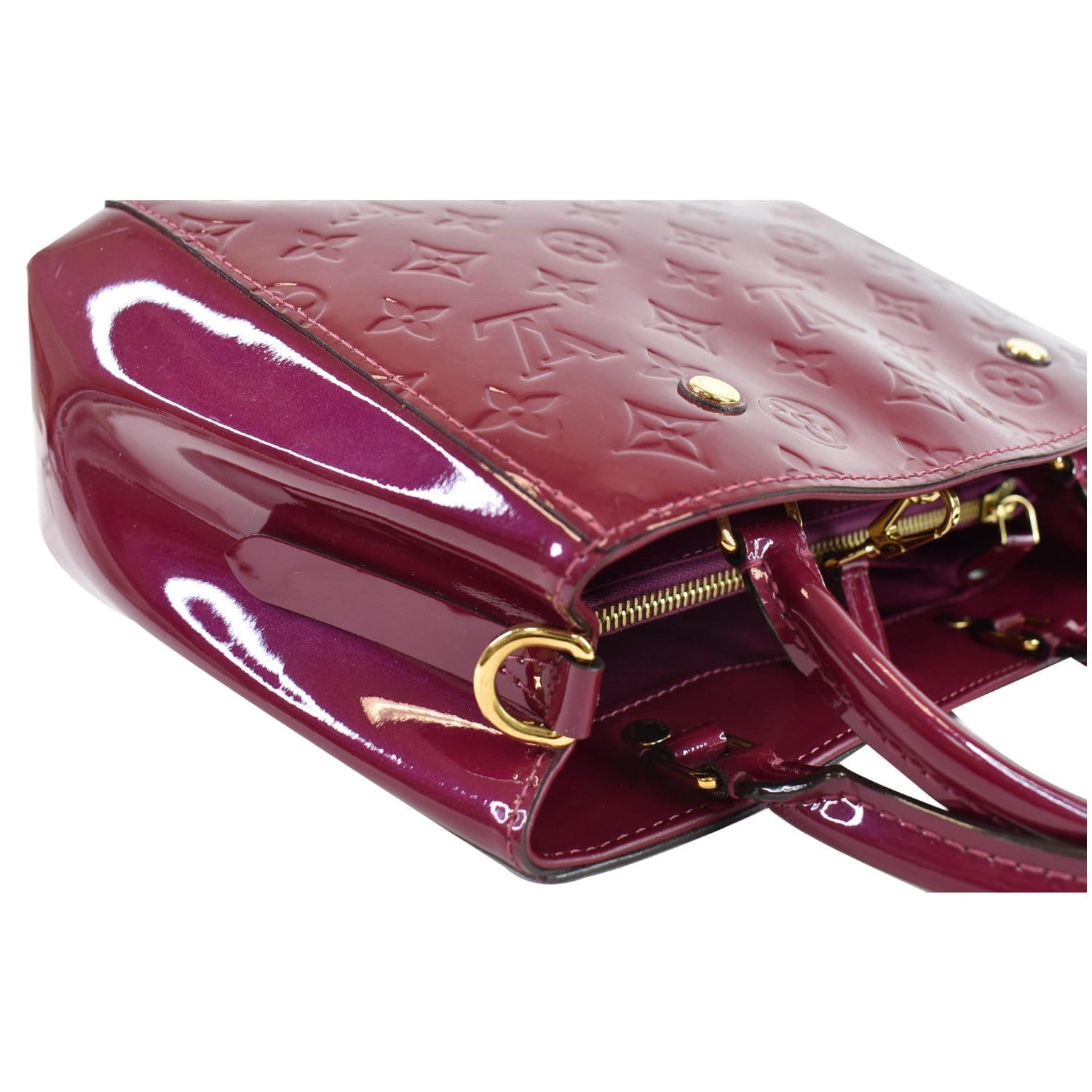 LOUIS VUITTON Montaigne BB Vernis Leather Tote Shoulder Bag Magenta