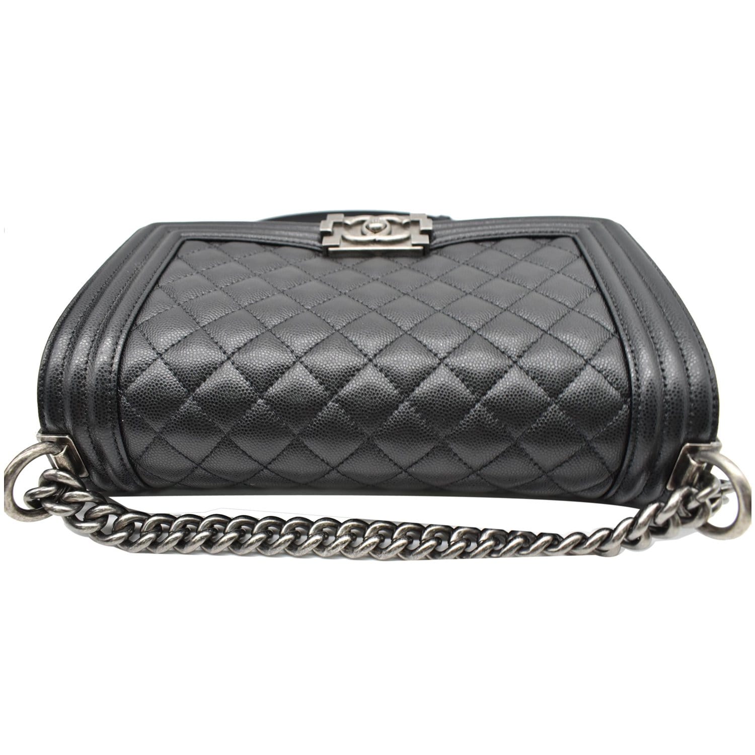 CHANEL Medium Boy Flap Caviar Leather Shoulder Bag Black