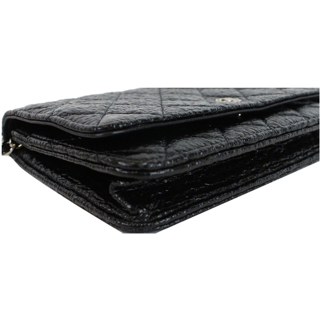 CHANEL CC Aged Lambskin Wallet on Chain WOC Crossbody Bag Black
