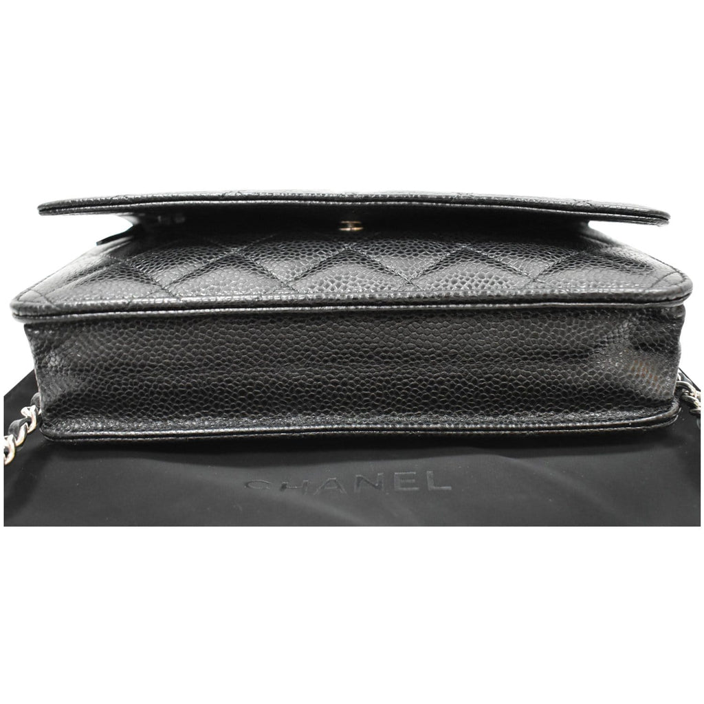 CHANEL Wallet on Chain Caviar Leather Crossbody Bag Black