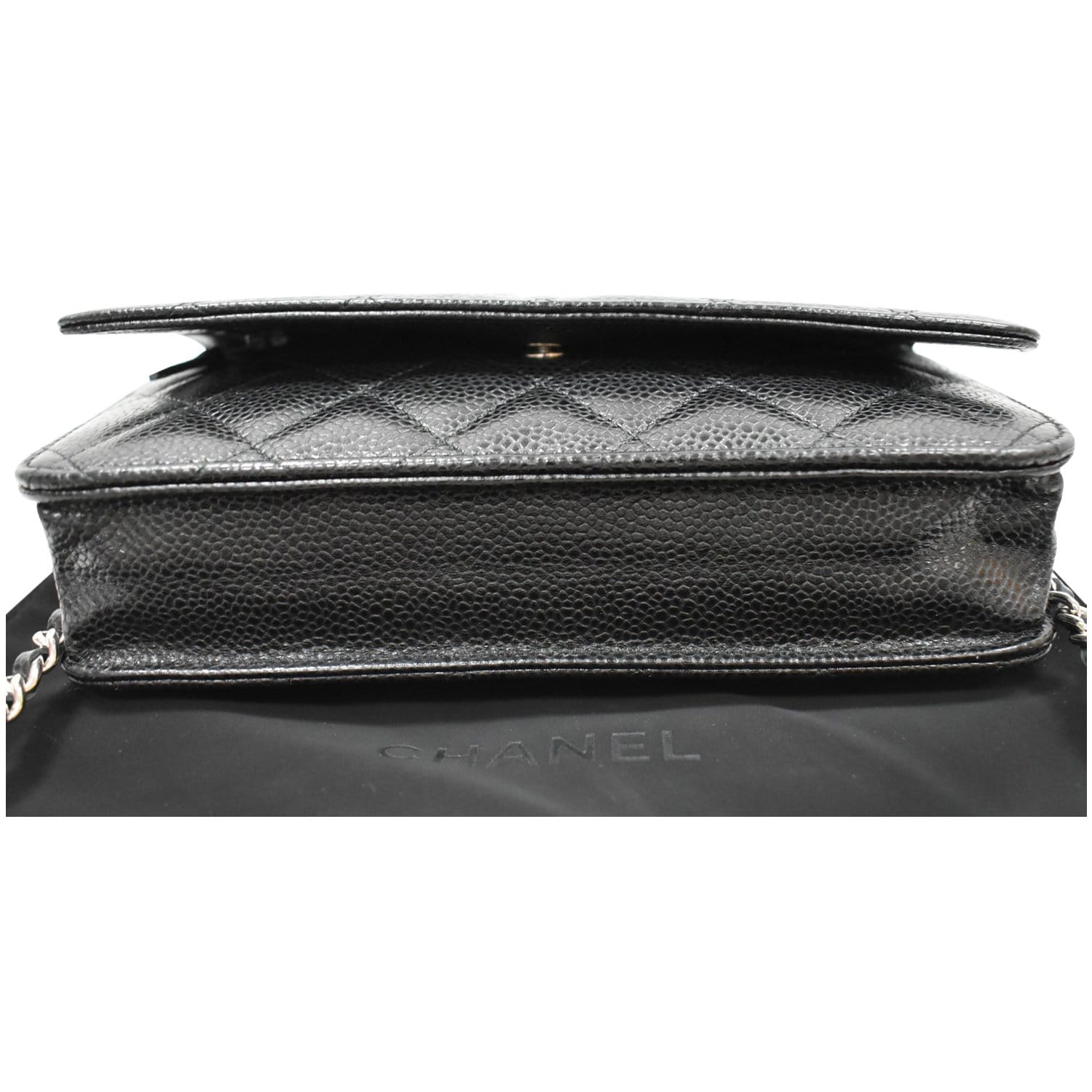 CHANEL Wallet on Chain Caviar Leather Crossbody Bag Black
