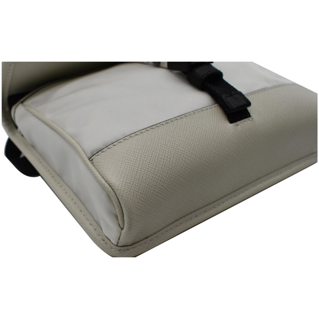 PRADA Re-Nylon Saffiano Leather Smartphone Case Shoulder Bag White