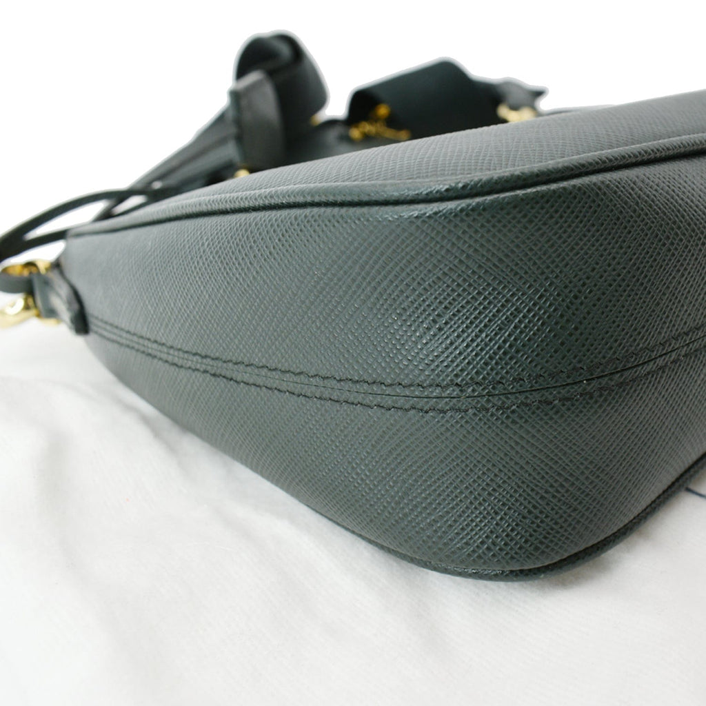 PRADA Re-Edition 2005 Saffiano Leather Shoulder Bag Emerald Green