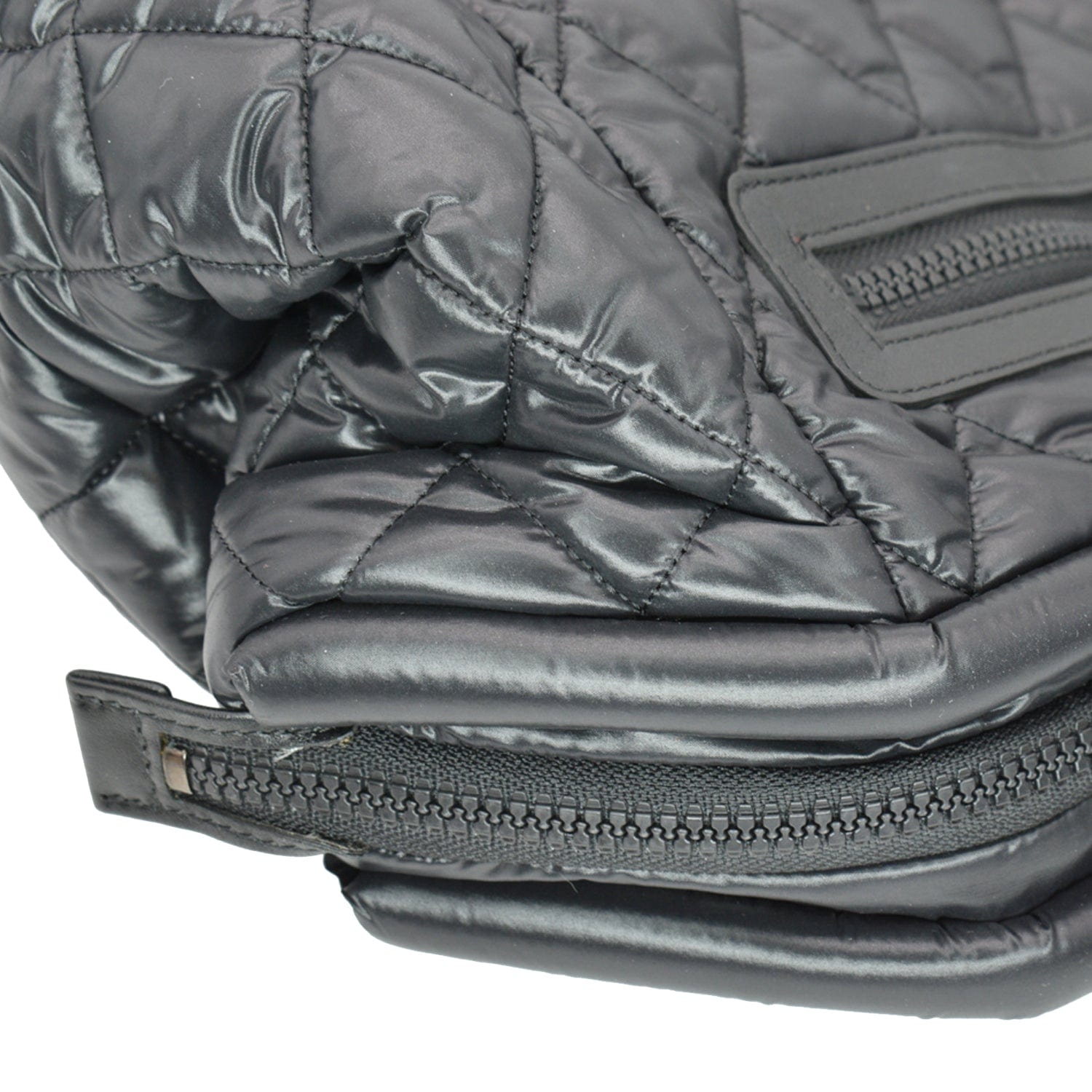 CHANEL Coco Cocoon Quilted Nylon Trolley Rolling Bag Black