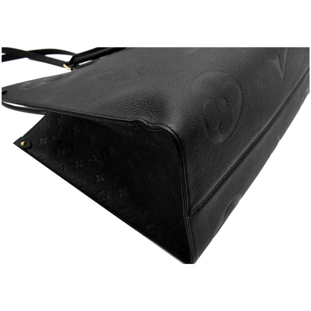 LOUIS VUITTON Onthego GM Monogram Empreinte Leather Tote Bag Black