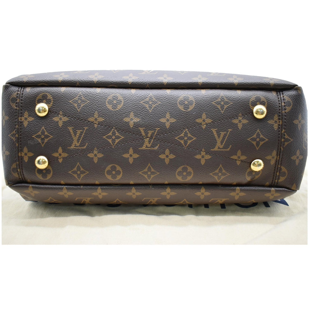 LOUIS VUITTON Pallas Chain Monogram Canvas Shopper Tote Bag Brown