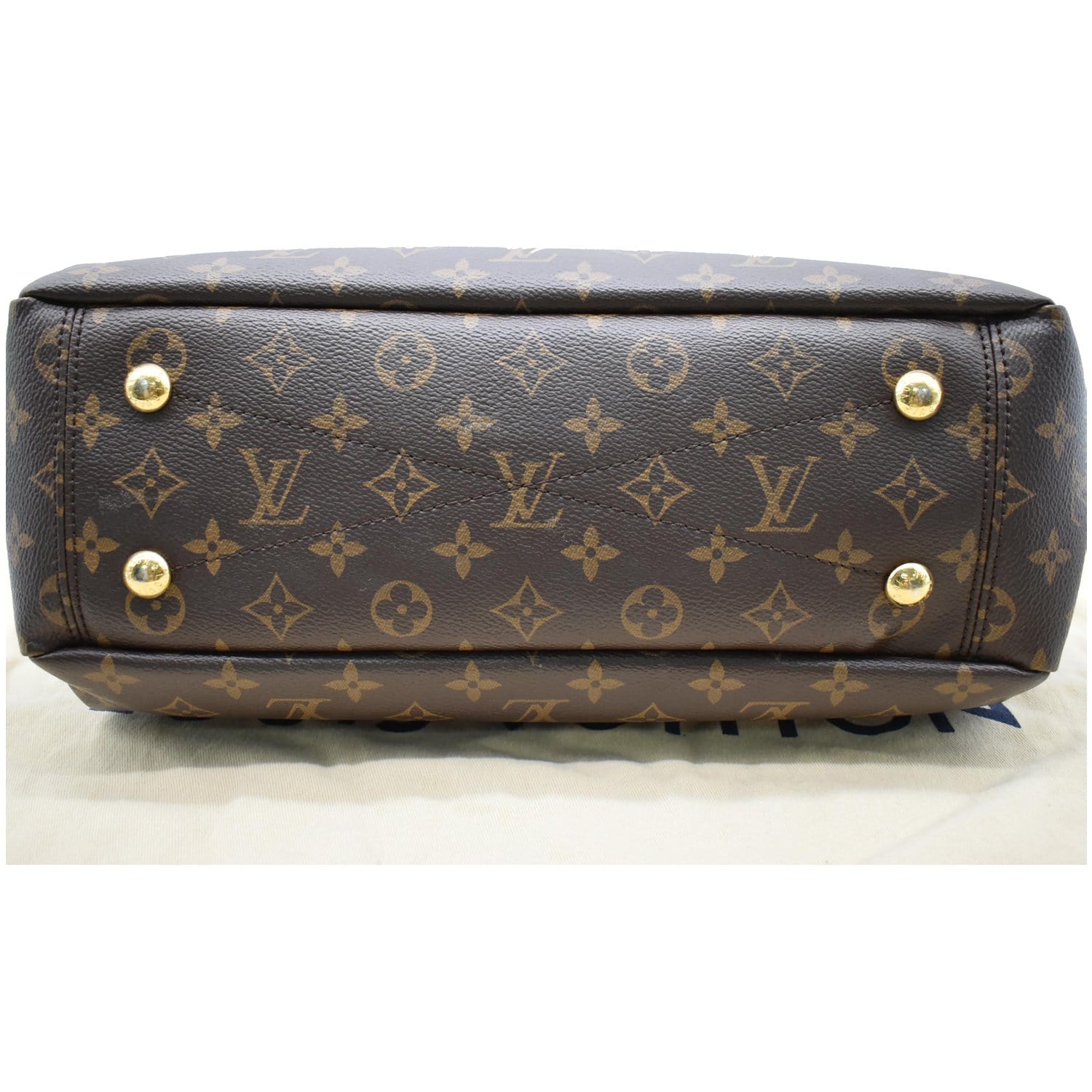 LOUIS VUITTON Pallas Chain Monogram Canvas Shopper Tote Bag Brown