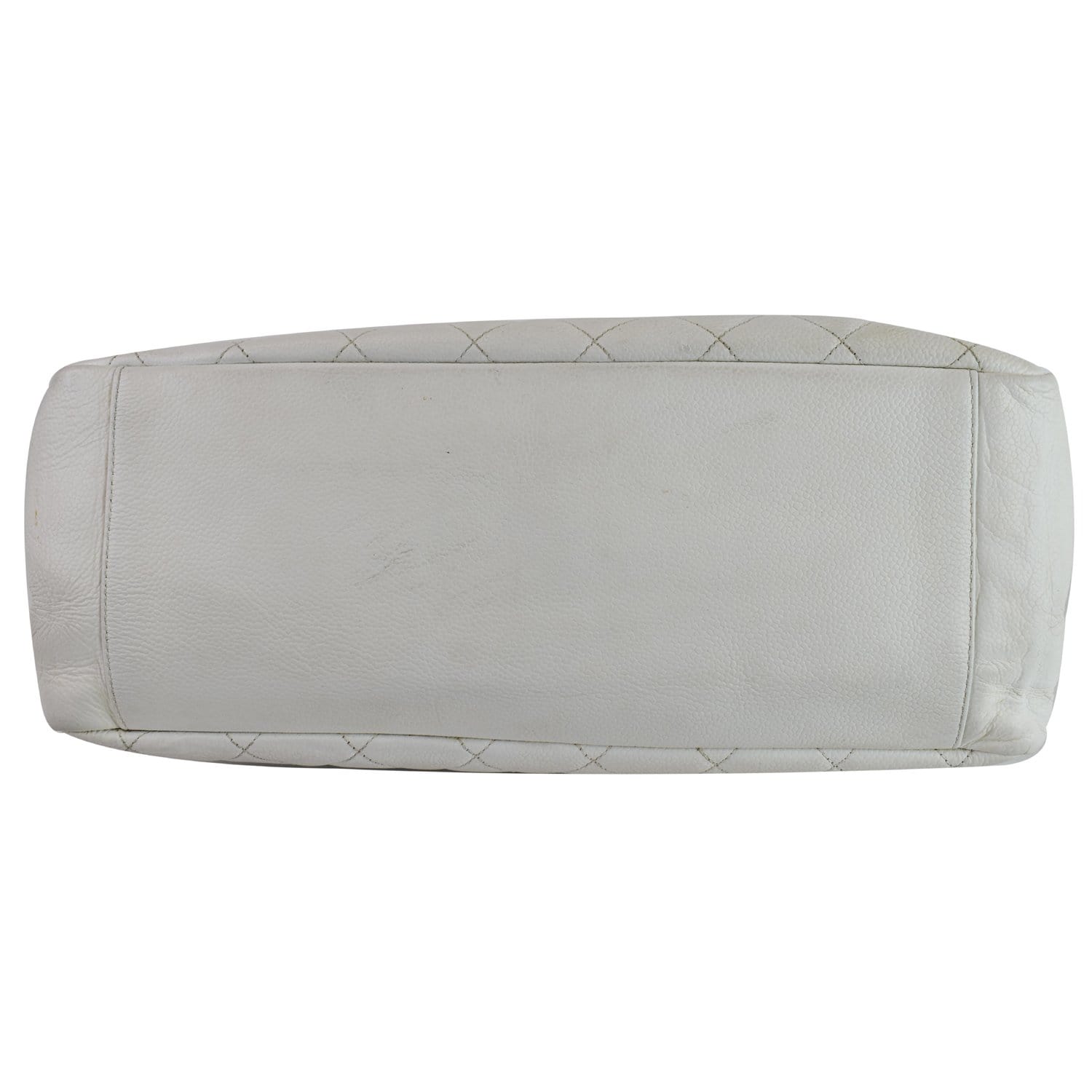 CHANEL Grand Shopping Caviar Leather Tote Bag White