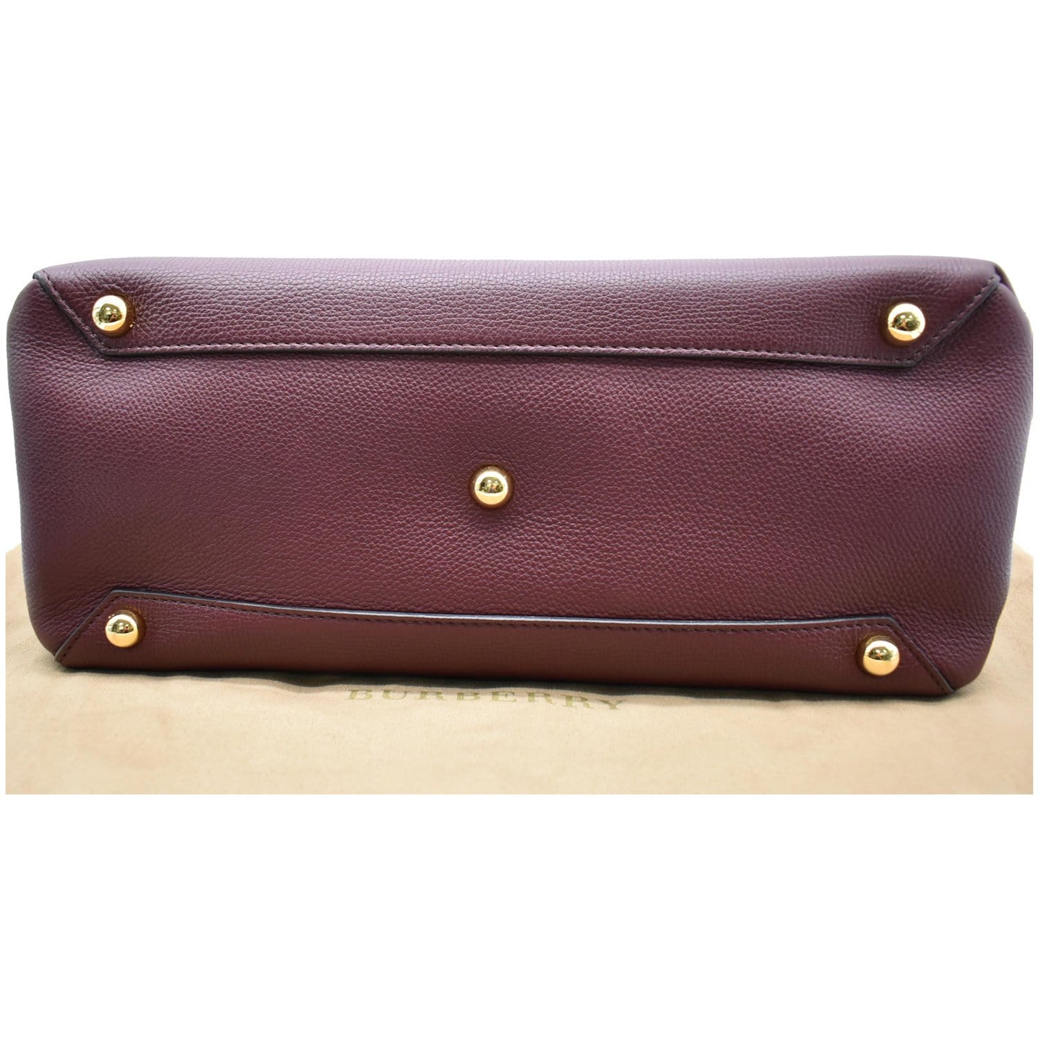 BURBERRY Banner Medium Leather Tote Shoulder Bag Red