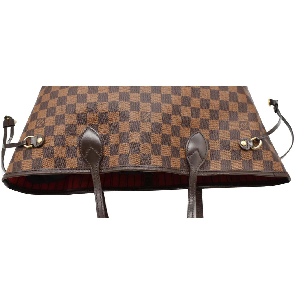 LOUIS VUITTON Neverfull MM Damier Ebene Tote Bag Brown