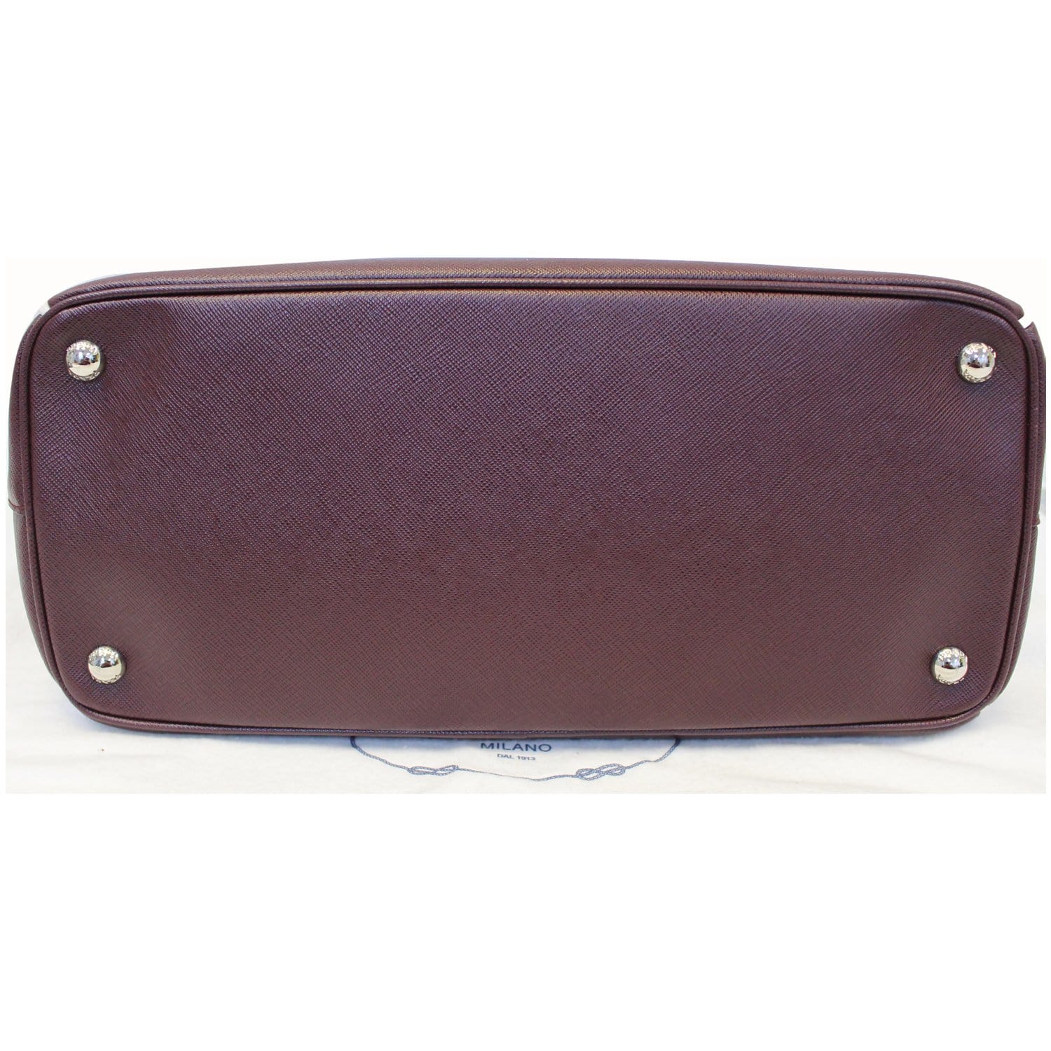 PRADA Lux Large Saffiano Leather Tote Shoulder Bag Burgundy