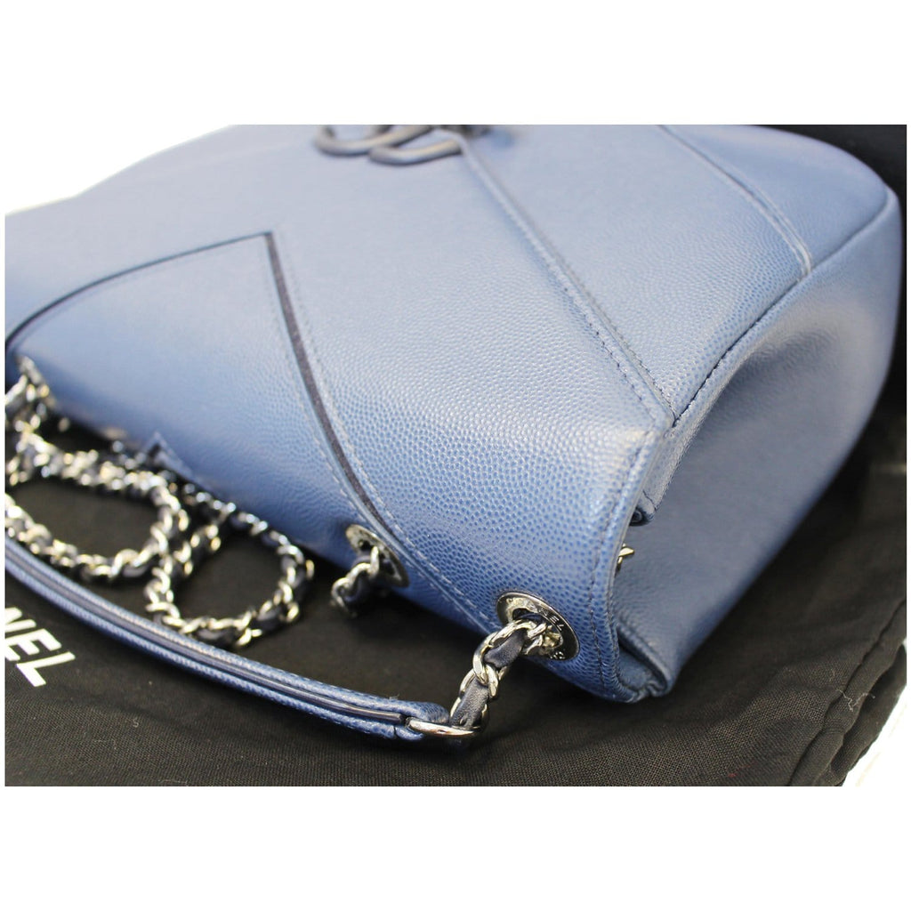CHANEL CC Chevron Flap Shoulder Crossbody Bag Blue