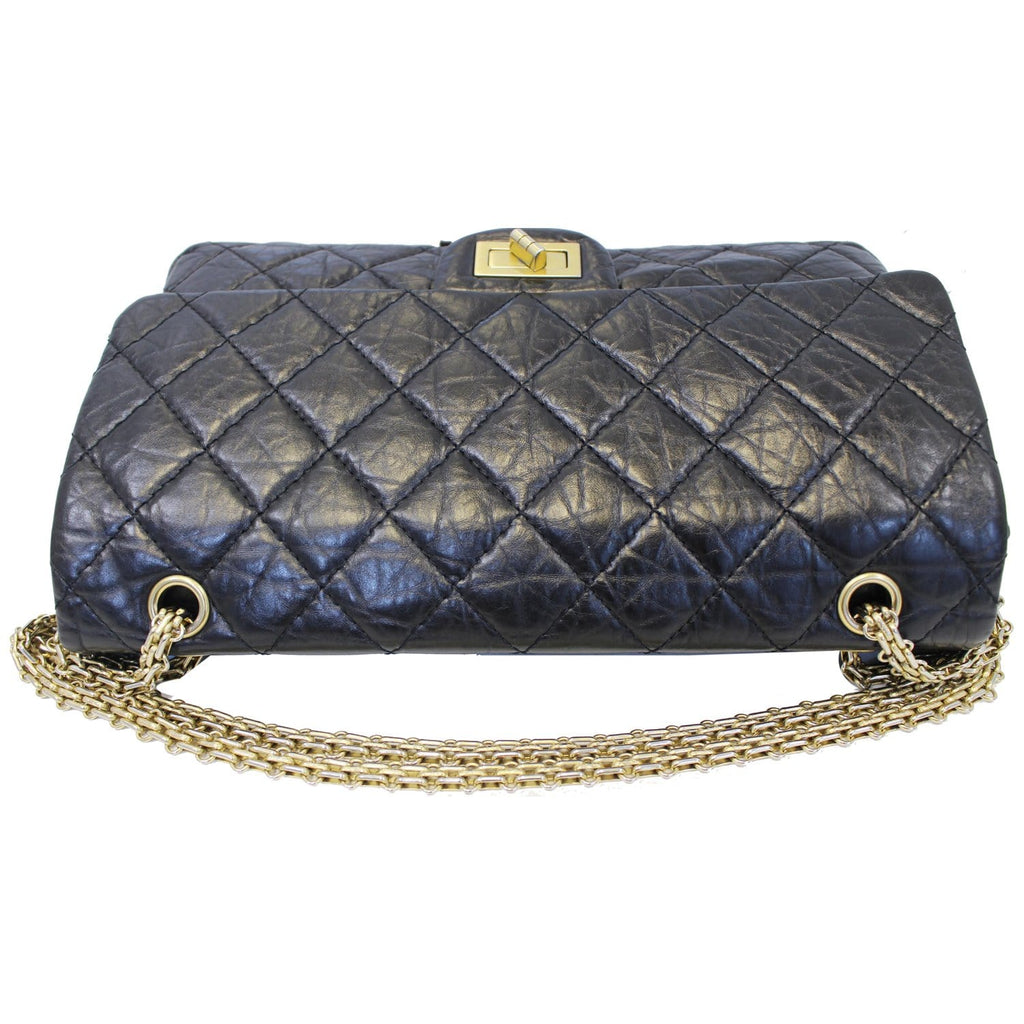 CHANEL 2.55 Reissue Calfskin Leather Flap Shoulder Bag Black
