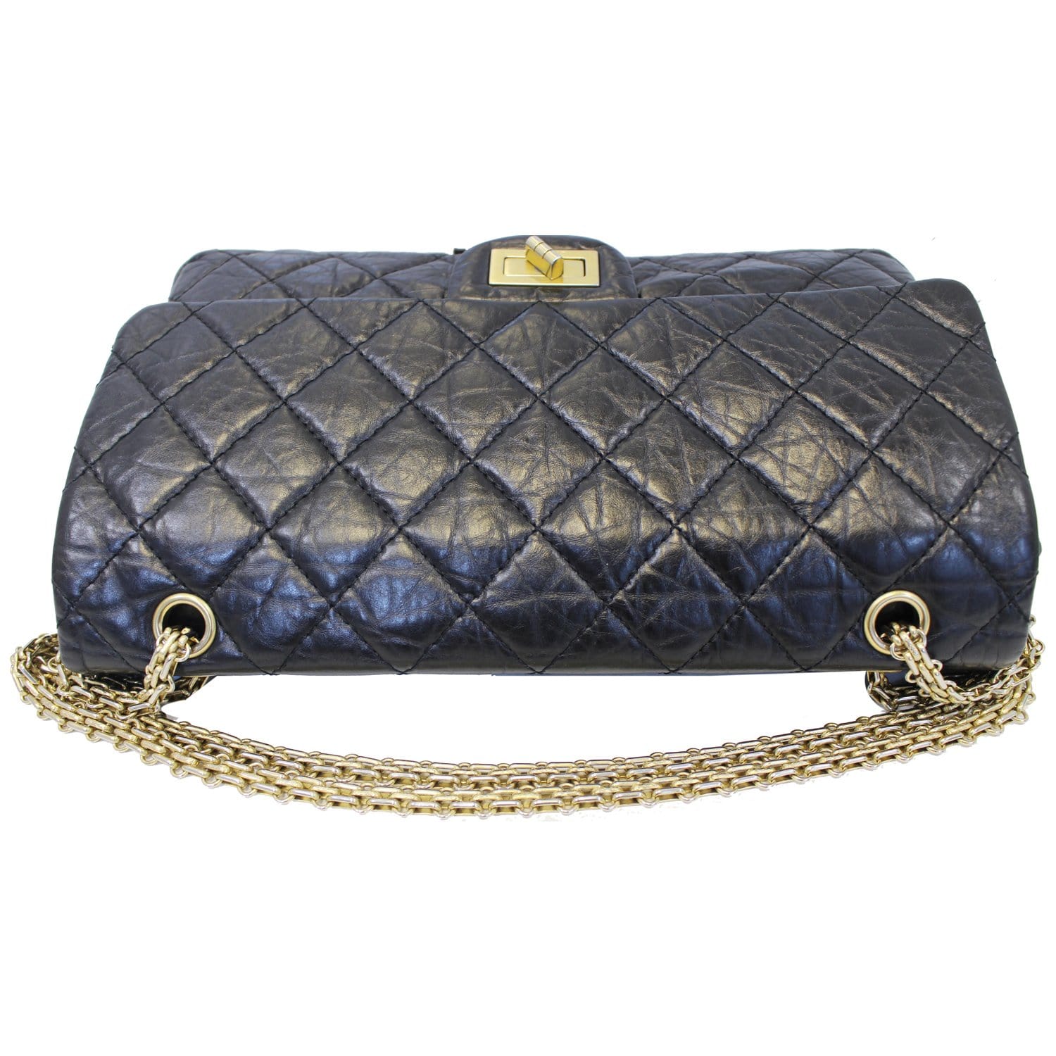CHANEL 2.55 Reissue Calfskin Leather Flap Shoulder Bag Black