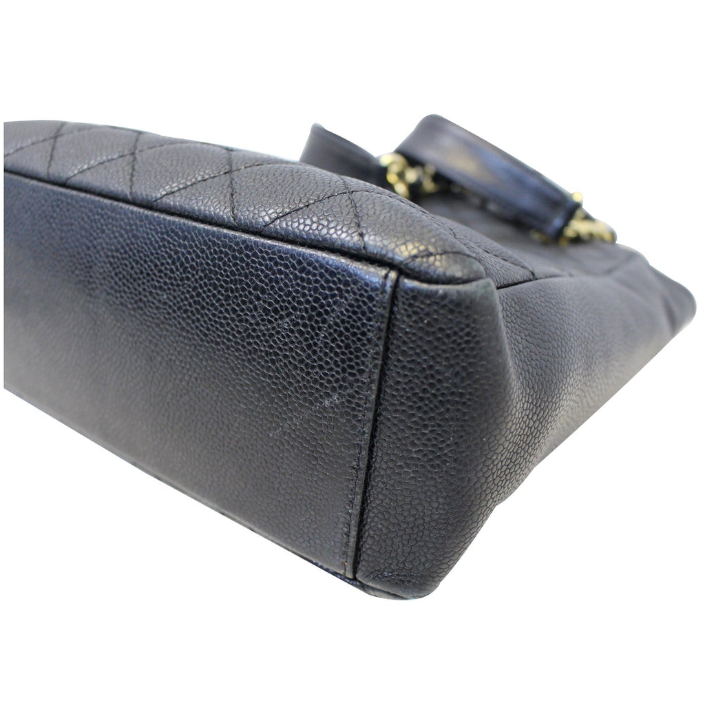 CHANEL PST Petit Shopping Caviar Leather Tote Bag Black