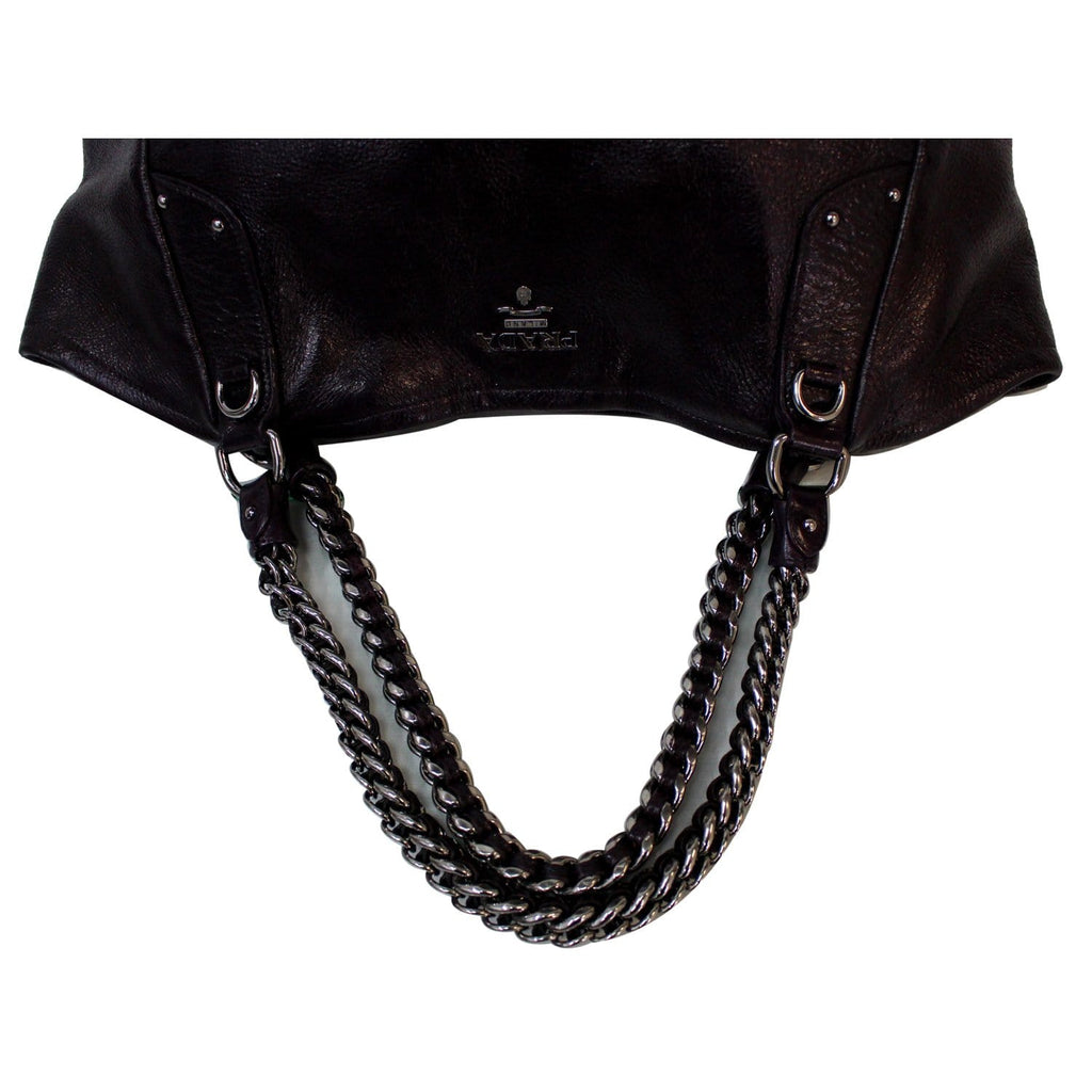 PRADA Cervo Lux Chain Shoulder Bag Purple