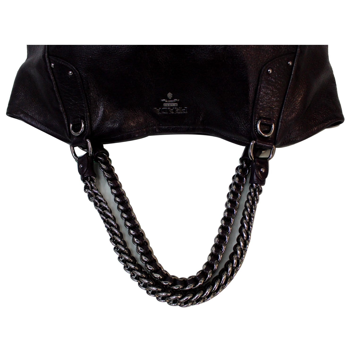 PRADA Cervo Lux Chain Shoulder Bag Purple