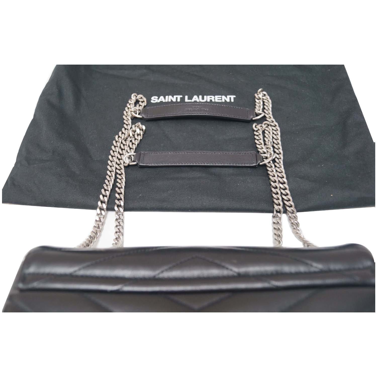 SAINT LAURENT Matelasse Loulou Monogram Calfskin Shoulder Bag Black