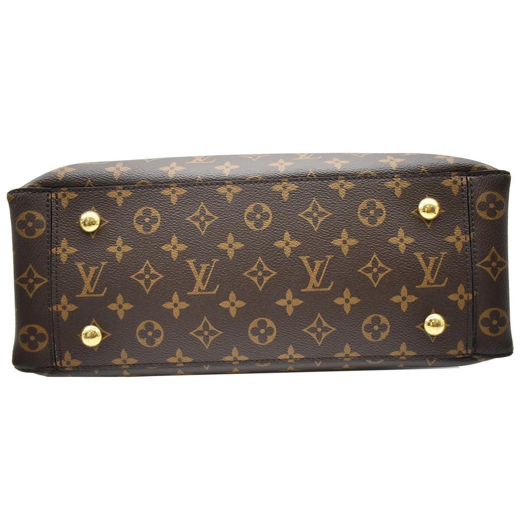LOUIS VUITTON Flower Monogram Canvas Tote Bag Brown