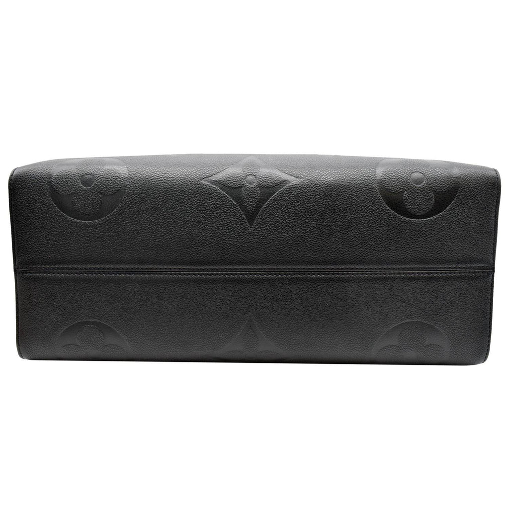 LOUIS VUITTON Onthego GM Monogram Empreinte Leather Tote Bag Black