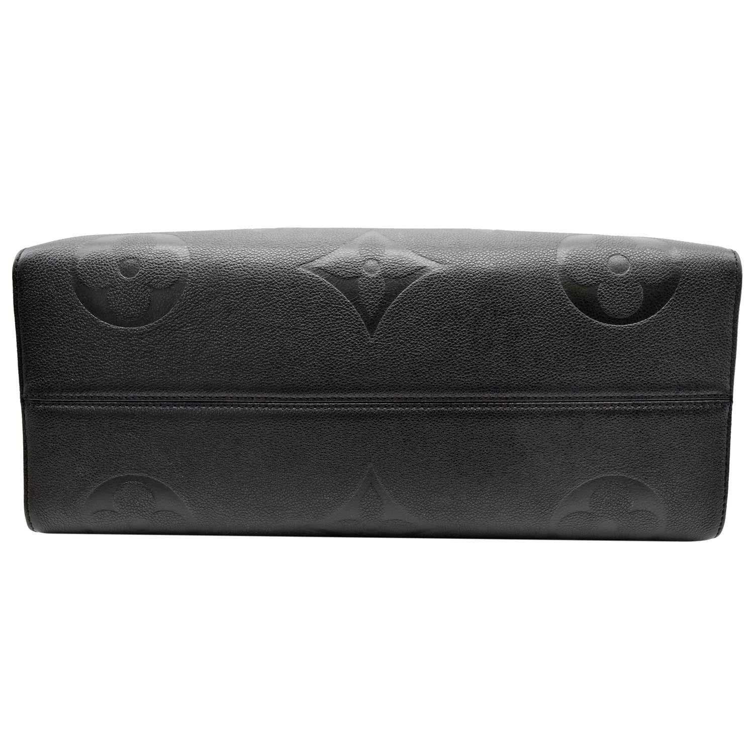 LOUIS VUITTON Onthego GM Monogram Empreinte Leather Tote Bag Black